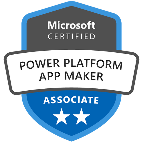 Microsoft Certified: Power Platform App Maker Associate badge